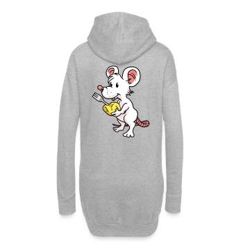 Maus Käse Hunger Nager Kinder Baby Maus Nager - Hoodie-Kleid - Grau meliert - Hinten