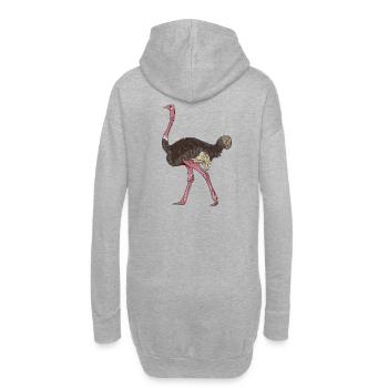 Strauß Ostrich Vogel - Hoodie-Kleid - Grau meliert - Hinten