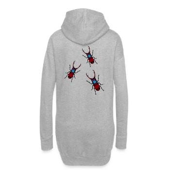 Insectes Cerf Coléoptère Insectes Bois Animaux forestiers - Sweat-shirt à capuche long Femme - gris chiné - Dos