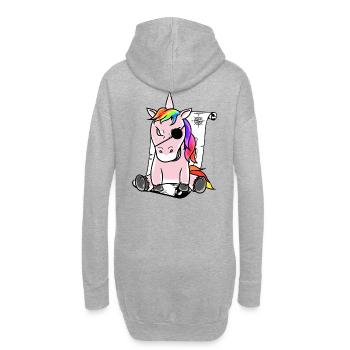 Fantasy Pirat grimmiges böses Einhorn Schatzkarte - Hoodie-Kleid - Grau meliert - Hinten