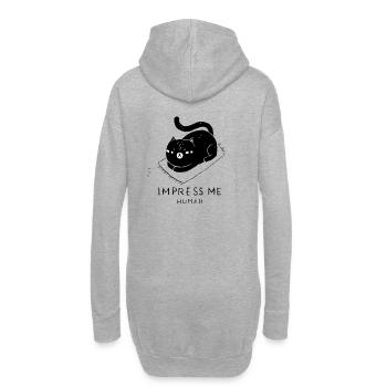 Frechte Katzen Drôle Cool Chat Noir Présent - Sweat-shirt à capuche long Femme - gris chiné - Dos