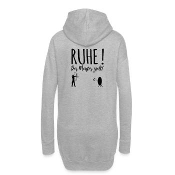 Ruhe! Der Meister zielt! Bogenschießen Bogensport - Hoodie-Kleid - Grau meliert - Hinten