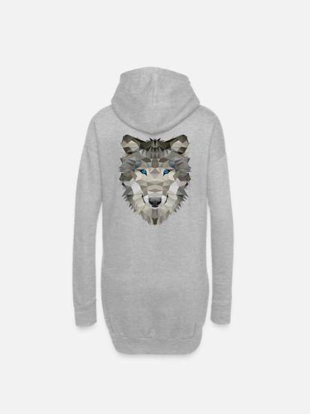 Wolf Wildtiere Wölfe Rudel Wehrwolf Horror Geist - Hoodie-Kleid - Grau meliert