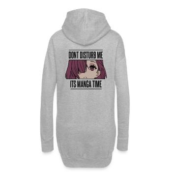Stör mich nicht, es ist Manga Zeit - Hoodie-Kleid - Grau meliert - Hinten