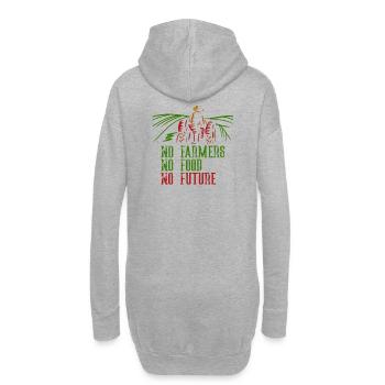 Pas d'agriculteurs Pas de nourriture Pas de futur agriculteur - Sweat-shirt à capuche long Femme - gris chiné - Dos