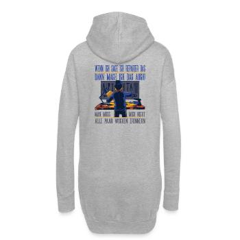 Geschenk für vergessliche Heimwerker Handwerker - Hoodie-Kleid - Grau meliert - Hinten