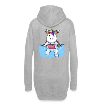Licorne bébé natation piscine loisirs enfants - Sweat-shirt à capuche long Femme - gris chiné - Dos