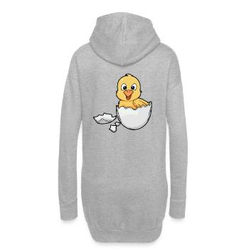Poussins de Pâques Poulet Bébé Oeuf Éclos Naissance Oeuf de Pâques - Sweat-shirt à capuche long Femme - gris chiné - Dos