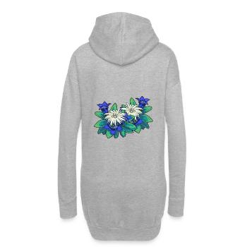 Montagnes Tirol Edelweiss gentiane nature flore plantes - Sweat-shirt à capuche long Femme - gris chiné - Dos