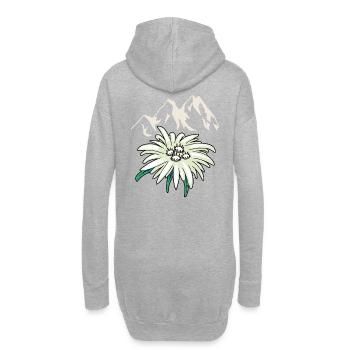 Montagnes montagnes pics Edelweiß Blume Tirol - Sweat-shirt à capuche long Femme - gris chiné - Dos