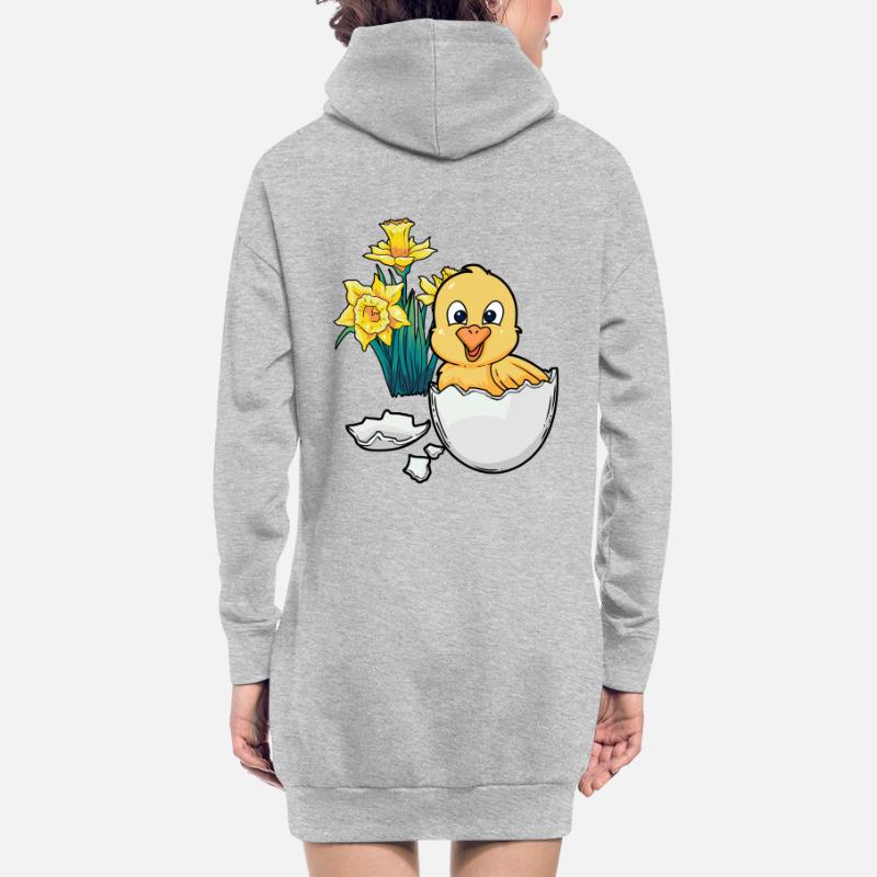 Joyeux Easter Chicks Easter Egg Kids Bébé Chick Egg Egg Sweat-shirt à capuche long Femme