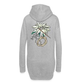 Bergsteiger Outdoor Edelweiß Bergsteigen Tirol - Hoodie-Kleid - Grau meliert - Hinten