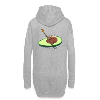 Kanu Avocado Rudern Boot Spaßig Lustig Fantasy - Hoodie-Kleid - Grau meliert - Hinten