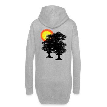 Soleil arbres arbre forêt nature écologie environnement - Sweat-shirt à capuche long Femme - gris chiné - Dos