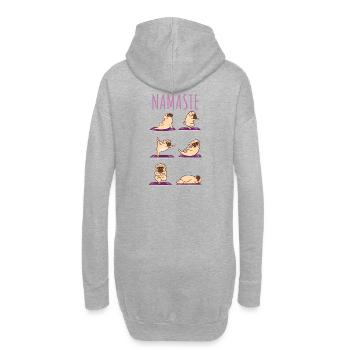 Mops chien chien chiots yoga gymnastique cadeau - Sweat-shirt à capuche long Femme - gris chiné - Dos