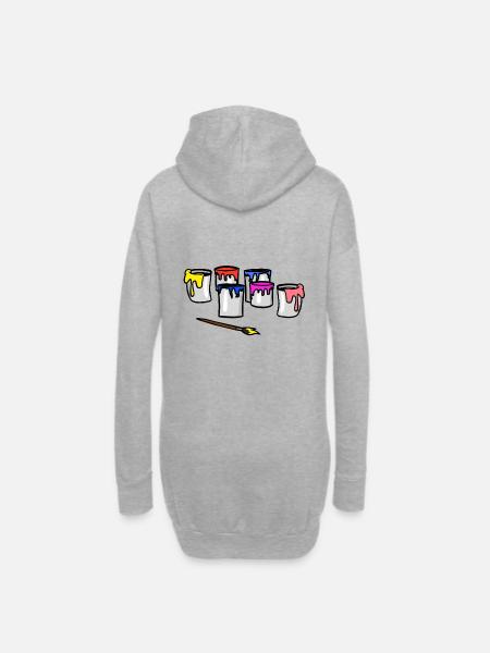Arbeitsbereich Farben Berufe Job Maler Künstler - Hoodie-kjole - grå meleret