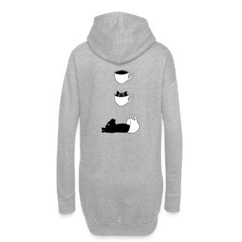 Bonjour chat Idée cadeau Chats - Sweat-shirt à capuche long Femme - gris chiné - Dos