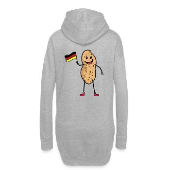 Hallo Deutschland Erdnuss Nuss Fußball Tor Fahne - Hoodie-Kleid - Grau meliert - Hinten