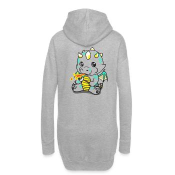 Dragon Griller Fantaisie Enfants Grignotage bébé - Sweat-shirt à capuche long Femme - gris chiné - Dos