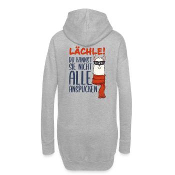 Alpaka - Lächle! du kannst sie nicht alle töten - Hoodie-Kleid - Grau meliert - Hinten