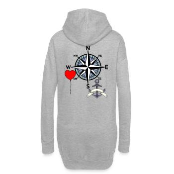 Anchor Sailor Compass Windrose Balloon Tour - Sweat-shirt à capuche long Femme - gris chiné - Dos