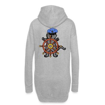 Steuerrad Seefahrt Nautik Küste Schiff Reise - Hoodie-Kleid - Grau meliert - Hinten