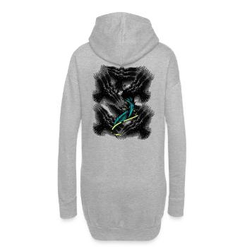 Plumes ailes mort Corbeaux Au-delà de la tristesse - Sweat-shirt à capuche long Femme - gris chiné - Dos
