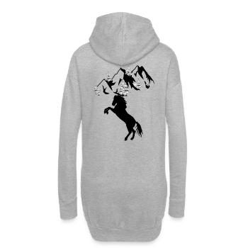 Wild Wildpferde Hengst Pferd Reiter - Hoodie-Kleid - Grau meliert - Hinten