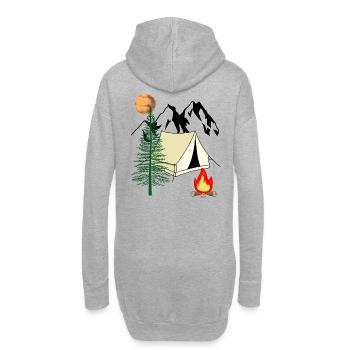 Trecking Zelten Sommer Sommerurlaub Ferien Natur - Hoodie-Kleid - Grau meliert - Hinten