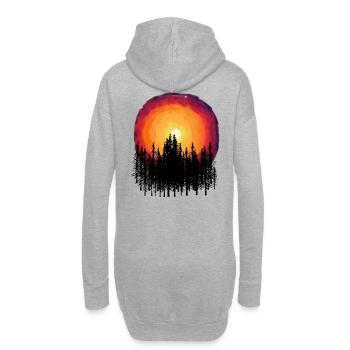 Wald Natur Flora Botanisch Sonnenuntergang Bäume - Hoodie-Kleid - Grau meliert - Hinten
