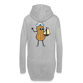 Erdnuss Kind Seemann Segelschiff spielen maritim - Hoodie-Kleid - Grau meliert - Hinten