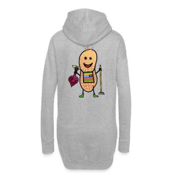 Erdnusss Freak Bauer Bio Öko Gemüse Anbau - Hoodie-Kleid - Grau meliert - Hinten