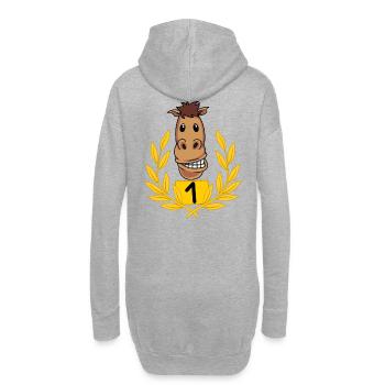 Chevaux Placement Cavaliers Chevauchant Cheval Fou - Sweat-shirt à capuche long Femme - gris chiné - Dos