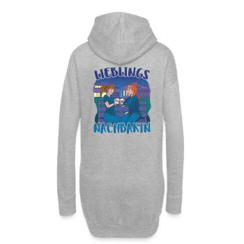 Lieblings Nachbarin Lieblingsnachbarin Weintrinker - Hoodie-Kleid - Grau meliert - Hinten