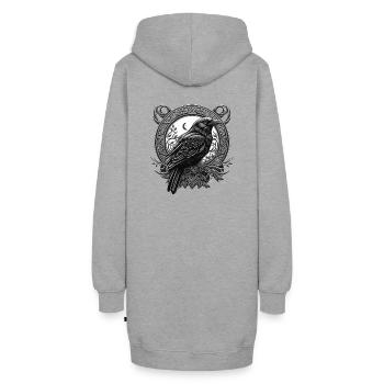 Rabe Krähe Keltisch - Hoodie-Kleid - Grau meliert - Hinten