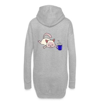 Lundi matin Cat Morning Grouch Coffee - Sweat-shirt à capuche long Femme - gris chiné - Dos