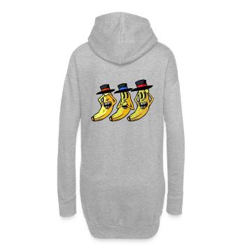 Banane lustig witzig spaßig Bananen Obst Frucht - Hoodie-Kleid - Grau meliert - Hinten
