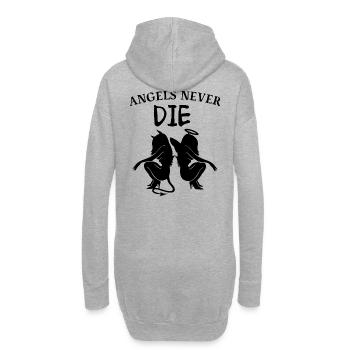 LES ANGES NE MEURENT JAMAIS Anges et démons avec la parole - Sweat-shirt à capuche long Femme - gris chiné - Dos