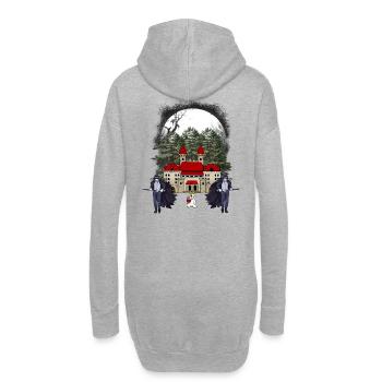 Märchen Schloss Festung Hase König Krieger Fantasy - Hoodie-Kleid - Grau meliert - Hinten