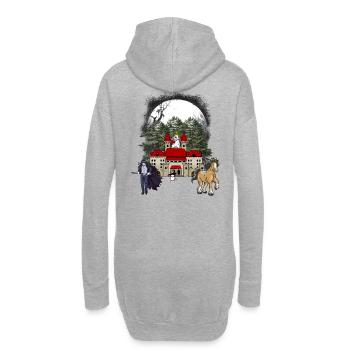 Schloss Pferd Fantasy Märchen Märchenfigur Burg - Hoodie-Kleid - Grau meliert - Hinten
