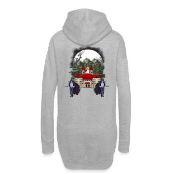 Château Médiéval Fantastique Conte De Fées Personnage De Conte De Fées - Sweat-shirt à capuche long Femme - gris chiné - Dos