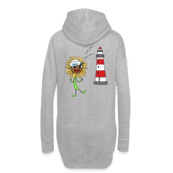 Sailor Sunflower Maritime Lighthouse Seagulls - Sweat-shirt à capuche long Femme - gris chiné - Dos