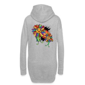 LGBT Sonnenblumen Regenbogen Gay Pride - Hoodie-Kleid - Grau meliert - Hinten