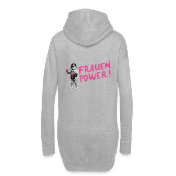 FRAUENPOWER Statement Shirt zum Weltfrauentag - Hoodie-Kleid - Grau meliert - Hinten