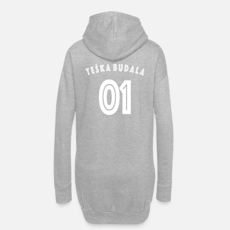 Teška Budala - Hoodie-Kleid - Grau meliert