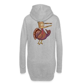 Thanksgiving Funny Turkey Fake Cat Retro Miau - Hoodie-Kleid - Grau meliert - Hinten