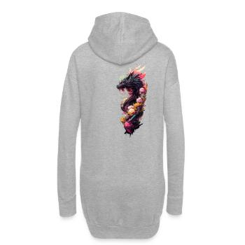 Dragon japonais - Sweat-shirt à capuche long Femme - gris chiné - Dos