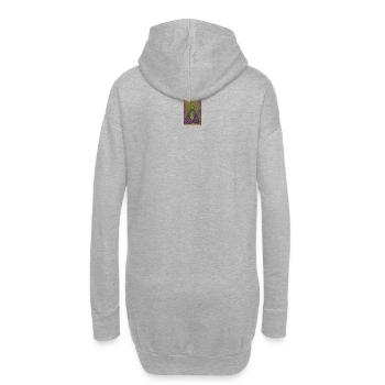 Psychedelische botanische Gedankenwelt - Hoodie-Kleid - Grau meliert - Hinten
