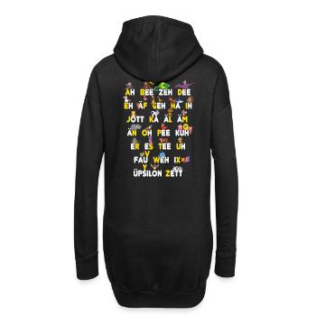 ABC Tiere Dinge - Hoodie-Kleid - Schwarz - Hinten