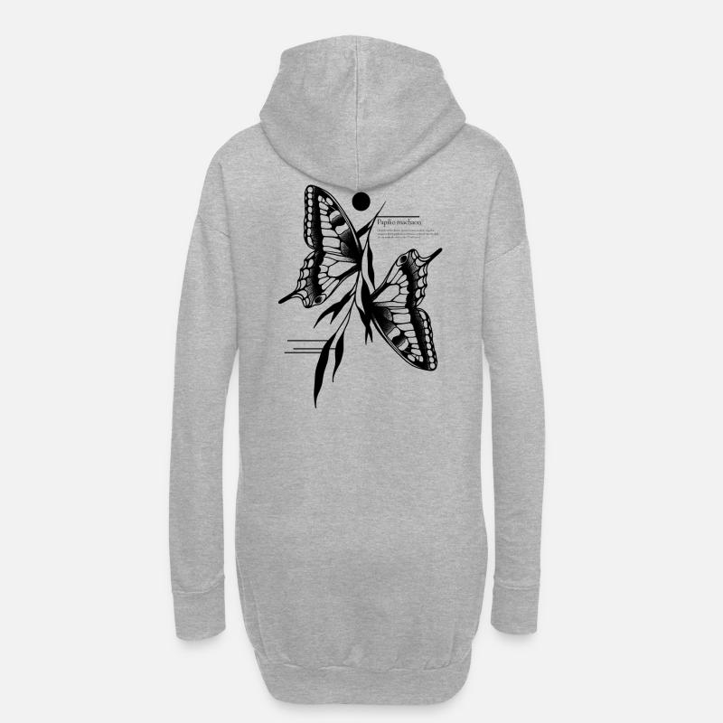 Schwalbenschwanz Schmetterling - Hoodie-Kleid - Grau meliert
